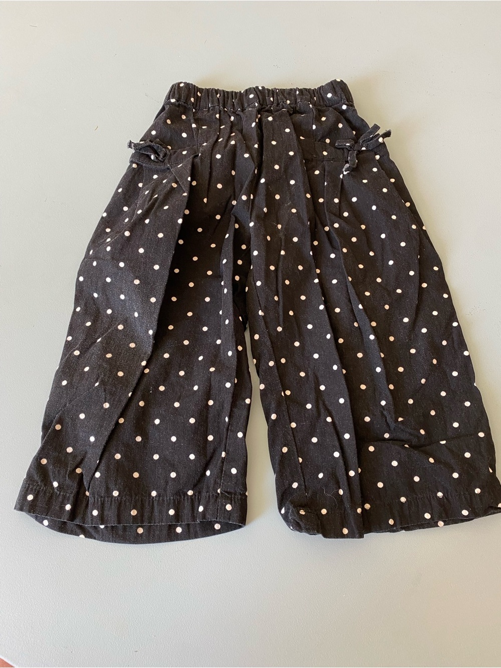 Zara 3T Black Polka Dot Wide-Leg Pants